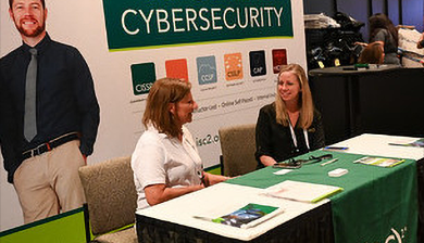 Photograph of the ISC 2 booth at Black Hat