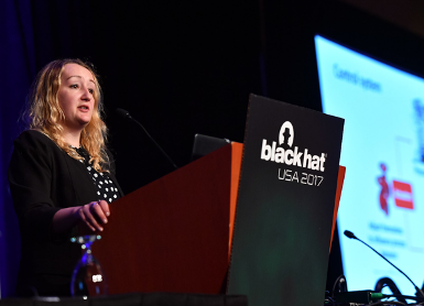 Photo of Marina Krotofil at Black Hat USA, in 2017