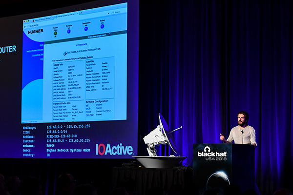 Photo showing on-stage Briefings from Black Hat 2018